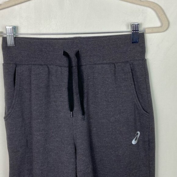 Asics Fleece Jogger Track Pants Size Small Heathered Steel Grey Warm Up Lounge S - Picture 7 of 13